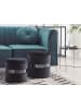 Beliani 2er-Set Pouf DORIS in Schwarz/Silber