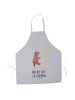 Mr. & Mrs. Panda Grillschürze Bär Träume mit Spruch in Grau Pastell