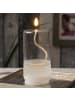 MARELIDA LED Kerze im Glas Öllampe Flüssigwachs Optik H: 17,5cm in transparent