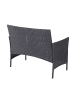 MCW Gartengarnitur D82, Sitzgruppe Lounge-Set, Schwarz mit Kissen creme