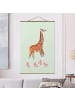 WALLART Stoffbild - Jonas Loose - Giraffe mit Rollschuhen in Grün