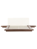 Beliani Doppelbett ZEN in Braun/Weiß - (W) 308 x (H) 86 x (L) 229 cm