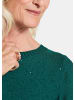 GOLDNER Strickpullover Eleganter glitzernder U-Boot-Pullover in smaragd