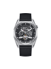 Heritor Amadeus Halbskelett-Uhr mit Lederarmband in Silver/Black