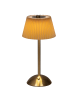 MARELIDA LED Tischlampe mit Schirm aufladbar dimmbar 3 Lichtfarben H: 30,5cm braun