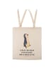 Mr. & Mrs. Panda Jutebeutel Pinguin mHerzieren mit Spruch in Creme