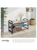 tectake Schuhregal Southampton 91 x 36 x 55 cm, Industrial Holz hell, Eiche Sonoma