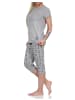 NORMANN Capri Pyjama Schlafanzug Sternen - 74765 in grau