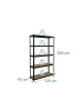 relaxdays Schwerlastregal in Schwarz/ Braun - (B)120 x (H)200 x (T)40 cm