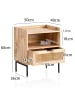 FineBuy Nachttisch in Braun / Mango / 50x40x60