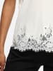 Vila Einfarbige Bluse Rundhals Kurzarm Minimal in Weiß