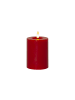STAR Trading Kleine Stumpenkerze ,Flamme Flow' in Rot, Batterien, Timer, Echtwachs,