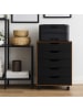 relaxdays Rollcontainer in Braun/ Schwarz - (B)48 x (H)66,5 x (T)39,5 cm