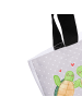 Mr. & Mrs. Panda Strandtasche Schildkröten Paar mit Spruch in Grau Pastell