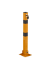 relaxdays 3 x Absperrpfosten in Gelb/ Schwarz - (B)15 x (H)65 x (T)13 cm