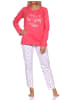 NORMANN Schlafanzug langarm Pyjama Pyjamahose Herz print - 84811 in pink