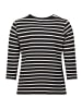 Betty Barclay Ringelshirt mit Schmucksteinen in Schwarz/Beige