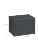 relaxdays 2x Möbeltresor in Dunkelgrau - (B)23 x (H)17 x (T)17 cm