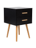 Beliani Beistelltisch ALABAMA in Schwarz/Braun - (W) 40 x (H) 62 x (L) 40 cm
