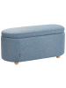 Beliani Pouf HAYWARD in Blau/Braun - (W) 98 x (H) 44 x (L) 44 cm