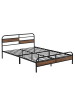 en.casa Metallbett Aarau in Braun Schwarz (B)140cm