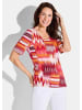GOLDNER Shirt Shirt in rot / weiß / orange / gemustert