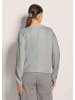 MADELEINE Gekürztes Longsleeve mit Rundhals in silberfarben / grau