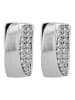 Adeliás Damen Ohrringe – Klappcreole aus 925 Silber mit Zirkonia in silber