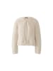 Oui Nahtlose Strickjacke mit Hakenverschluss in Whitecap Gray