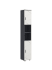 Kleankin Badezimmerschrank-30L x 30B x 183H cm-Dunkelgrau