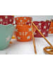Krasilnikoff DIP Schale ORANGE mit weißen Sternen