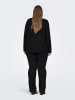 ONLY Carmakoma Bluse Plus Size V-Ausschnitt Langarm Regular Fit in Schwarz-2