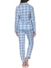 NORMANN Langarm Jersey Pajama Karo Optik Übergröße in blau