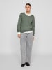 Vila Dünner Rundhals Strickpullover VIRIL in Dunkelgrün