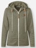 WITT WEIDEN Fleecejacke in oliv-ecru-geringelt