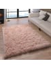 KADIMA DESIGN Hochflor Teppich Shaggy waschmaschinenwaschbar Einfarbig in Rosa
