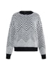 usha WHITE LABEL Damen Pullover in Schwarz Weiss