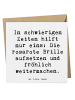 Doppelkarte Spruch Hoffnung in schwierigen Zeit... in Weiß