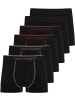 normani 6x Herren Baumwoll-Boxershorts in Schwarz/Rot/Lachs