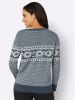 WITT WEIDEN Jacquard-Pullover in rauchblau-champagner-gemustert