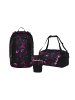 Satch Schulrucksack-Set AIR "Mystic Nights" 3-teilig in Schwarz/Rosa