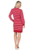 NORMANN Interlock Nachthemd langarm Streifenoptik - 87704 in rot
