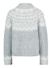 BETTY & CO Strickpullover mit Jacquard in Grau/Weiß