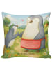 Mr. & Mrs. Panda Dekokissen Pinguin mit Kind Design ohne Spruch in Weiß