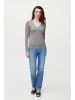 PULZ Jeans PZSARA LS Vneck Pullover Regular fit in Medium Grey Melange