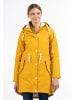 DreiMaster Damen Regenmantel Mit Webpelzfutter in Senf