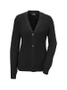 GOLDNER Kurzgröße:  Cardigan Elegante Strickjacke mit V-Ausschnitt in schwarz