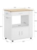 SoBuy Servierwagen in Weiß und Natur - (B)82 x (H)83 x (T)46cm