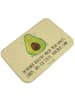 Mr. & Mrs. Panda Badteppich Avocado Glücklich mit Spruch in Gelb Pastell