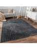 KADIMA DESIGN Hochflor Teppich waschbar Unifarben Struktur Schlafzimmer in Anthrazit